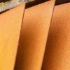 row of corten steel sheets outside