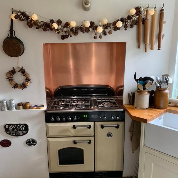 rustic copper splashback