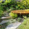 corten steel water bowl garden feature