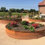 corten steel circular raised beds