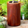 corten steel round garden planter