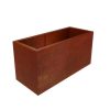 corten steel rectangular garden planter