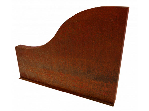 corten steel wall, garden feature