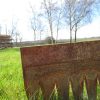 shark corten edging being installed outside