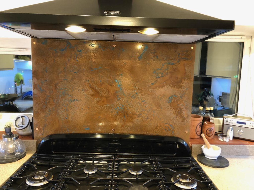 rustic copper splashback