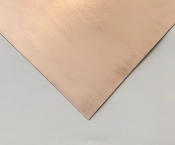 brushed copper sheet on white background