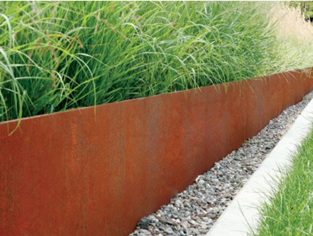 Corten steel garden edging