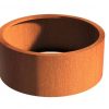 corten steel round vegetable planter