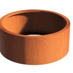 corten steel round vegetable planter